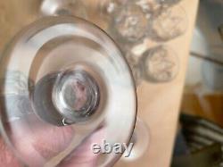 Verre taillé cristal Baccarat estampillé Pied taillé à boule ancien (1 ou 3)
