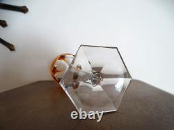 Verre vin rhin cristal doublé BACCARAT Malmaison coloré orange ancien 19 cm