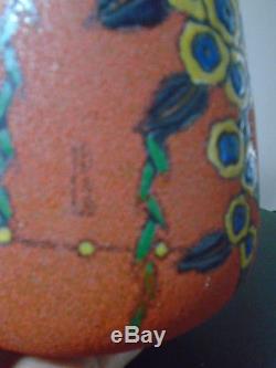 Verrerie LEUNE Ancien Vase Art déco (1861-1930) émail à chaud