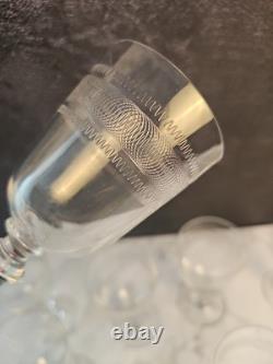 Verres A Pied Anciens Cristal Guillochés 19ème