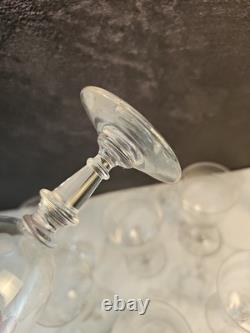 Verres A Pied Anciens Cristal Guillochés 19ème