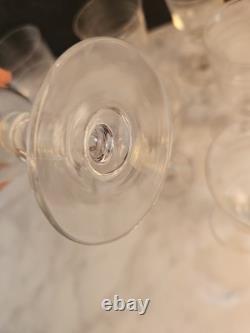 Verres A Pied Anciens Cristal Guillochés 19ème