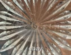 Victor Saglier Ancien Seau A Biscuits En Cristal Taille Diamant Et Metal Argente