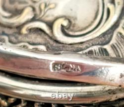 Victor Saglier Ancien Seau A Biscuits En Cristal Taille Diamant Et Metal Argente