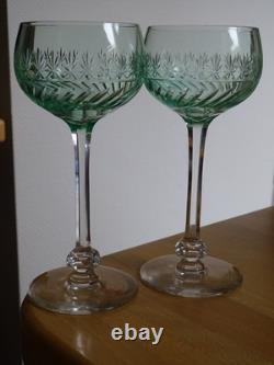 Villeroy Boch Cristal Tailler 2 Anciens Verres Vin Du Rhin Mod Treveris Ouraline