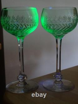 Villeroy Boch Cristal Tailler 2 Anciens Verres Vin Du Rhin Mod Treveris Ouraline