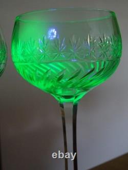 Villeroy Boch Cristal Tailler 2 Anciens Verres Vin Du Rhin Mod Treveris Ouraline