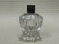 Vintage Ancien Rare Nonagon Design Cristal Coupe Verre Clair Parfum Bouteille