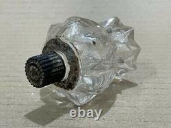 Vintage Ancien Rare Nonagon Design Cristal Coupe Verre Clair Parfum Bouteille