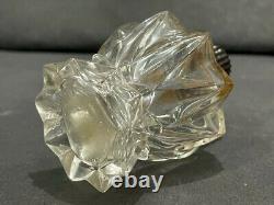 Vintage Ancien Rare Nonagon Design Cristal Coupe Verre Clair Parfum Bouteille