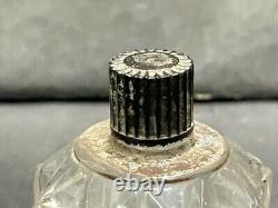 Vintage Ancien Rare Nonagon Design Cristal Coupe Verre Clair Parfum Bouteille