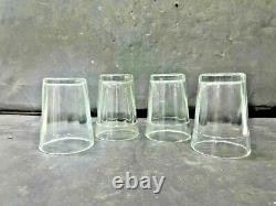Vintage Ancien Rare Unique Design 4 PC Cristal Transparent Thé/Café Verre Verres