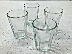 Vintage Ancien Rare Unique Design 4 PC Cristal Transparent Thé/Café Verre Verres
