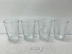 Vintage Ancien Rare Unique Design 4 PC Cristal Transparent Thé/Café Verre Verres