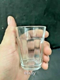 Vintage Ancien Rare Unique Design 4 PC Cristal Transparent Thé/Café Verre Verres