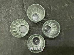 Vintage Ancien Rare Unique Design 4 PC Cristal Transparent Thé/Café Verre Verres