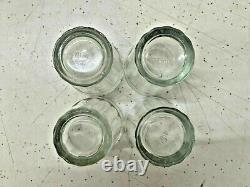 Vintage Ancien Rare Unique Design 4 PC Cristal Transparent Thé/Café Verre Verres