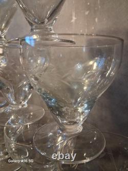 Vintage lot? 12 verres? En cristal ciselé, motif feuilles? Ancien